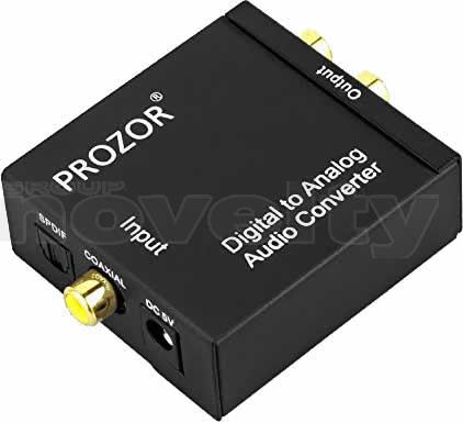 PROZOR Convertisseur Audio analogique vers numérique Adaptateur Audio RCA  3,5 mm AUX vers Optique Toslink coaxial numérique avec câble Optique pour